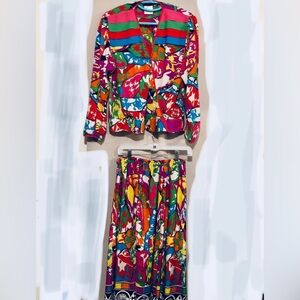 One of a kind Vintage 80’s Diane Freis Georgette tailored into 2 piece